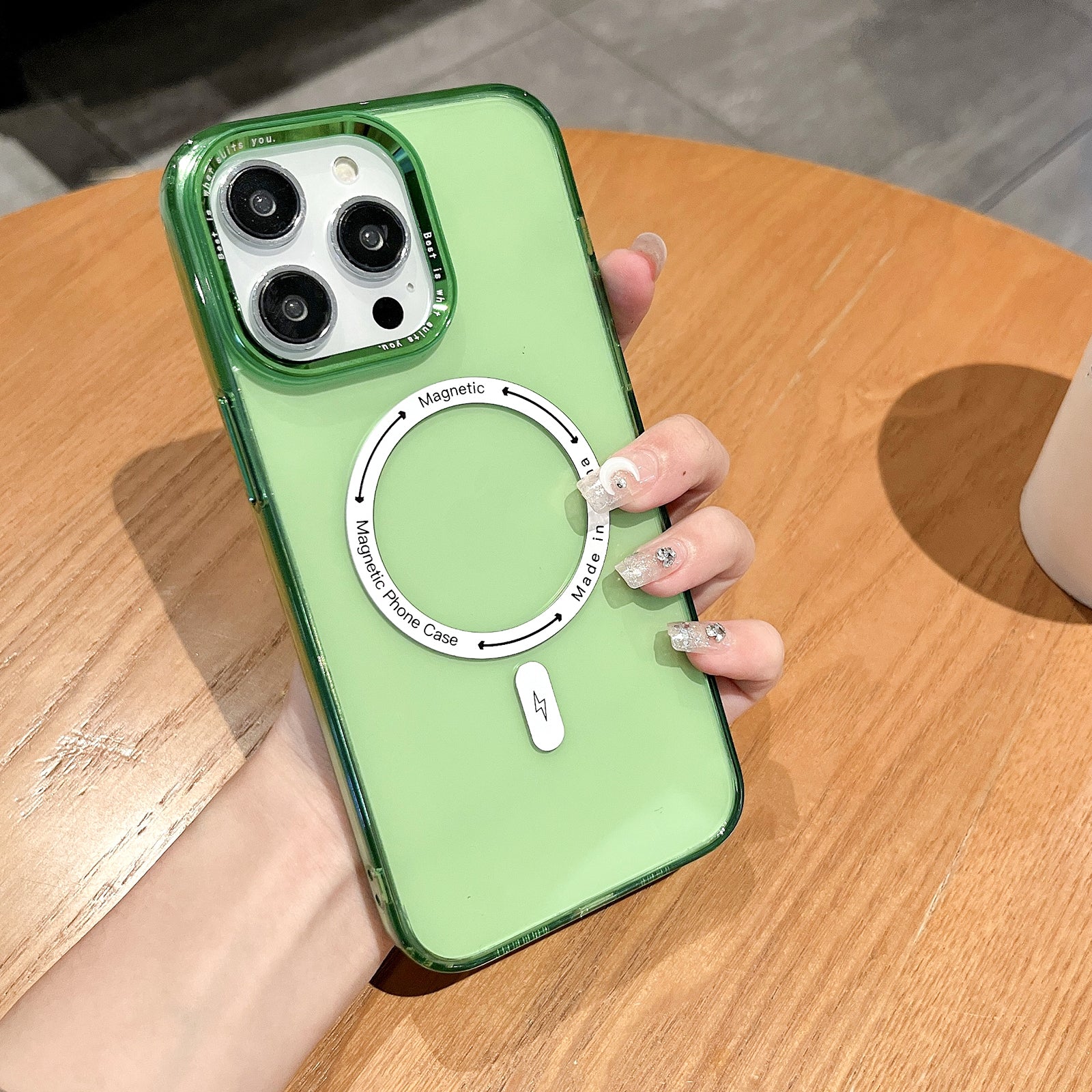 Magnetic Phone Case for iPhone 14 Pro Max Metal Lens Frame PC TPU Cover Compatible with MagSafe Magnetic Phone Case for iPhone 14 Pro Max Metal Lens Frame PC TPU Cover Compatible with MagSafe